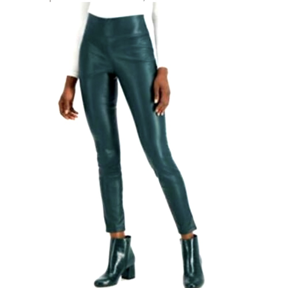 New with tags size 2 INC International Concepts vegan leather ponte pants slim